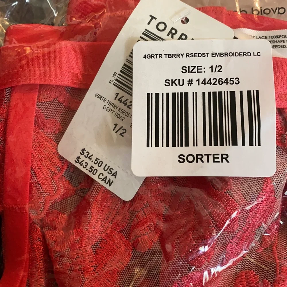 NWT TORRID Mesh Embroidered Garter Belt - Picture 7 of 8